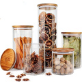 borosilicate jars bamboo lids stocked 450ml cylinder glass jar food grade